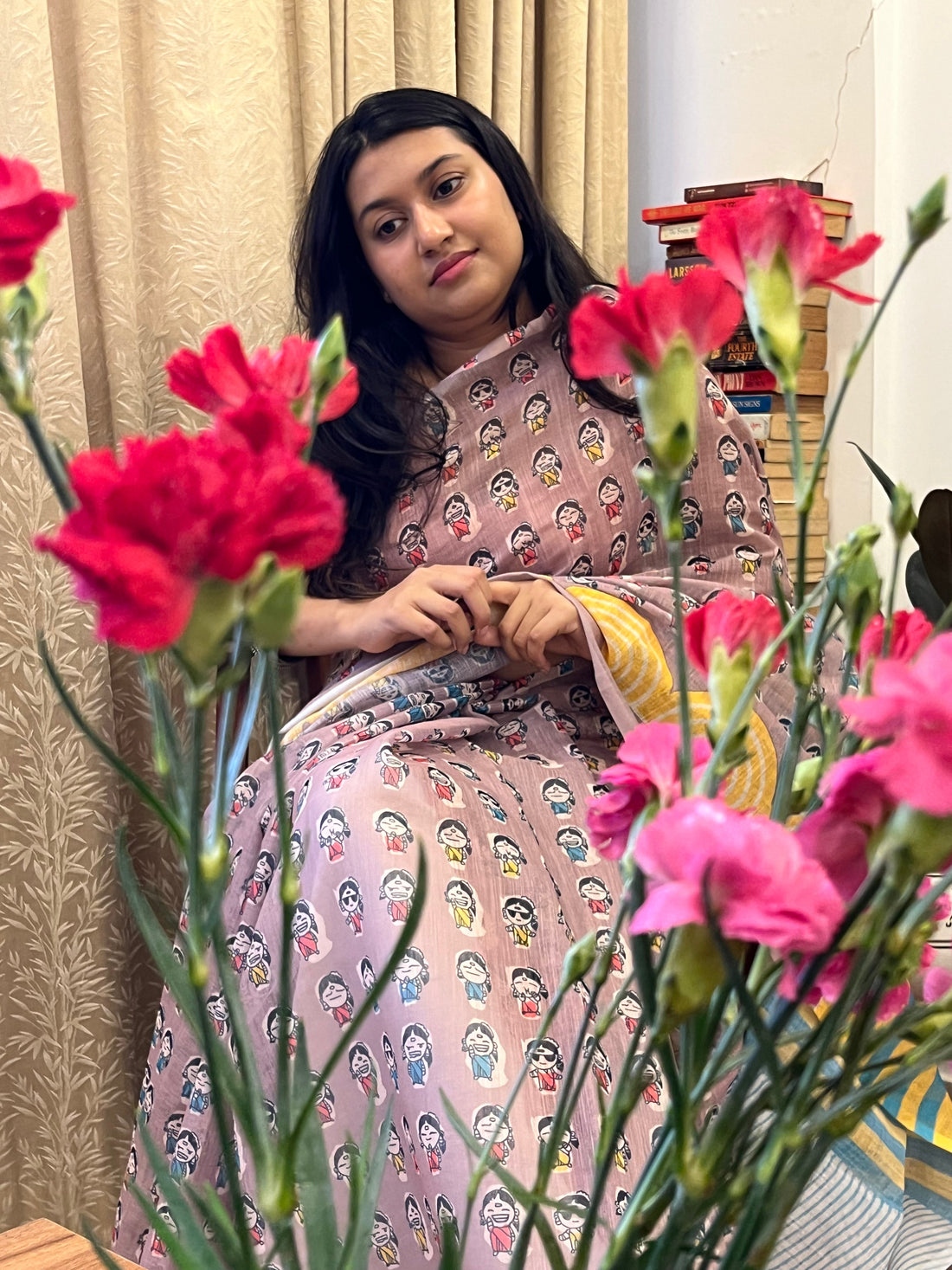 Organized saree wardrobe with cotton and linen sarees