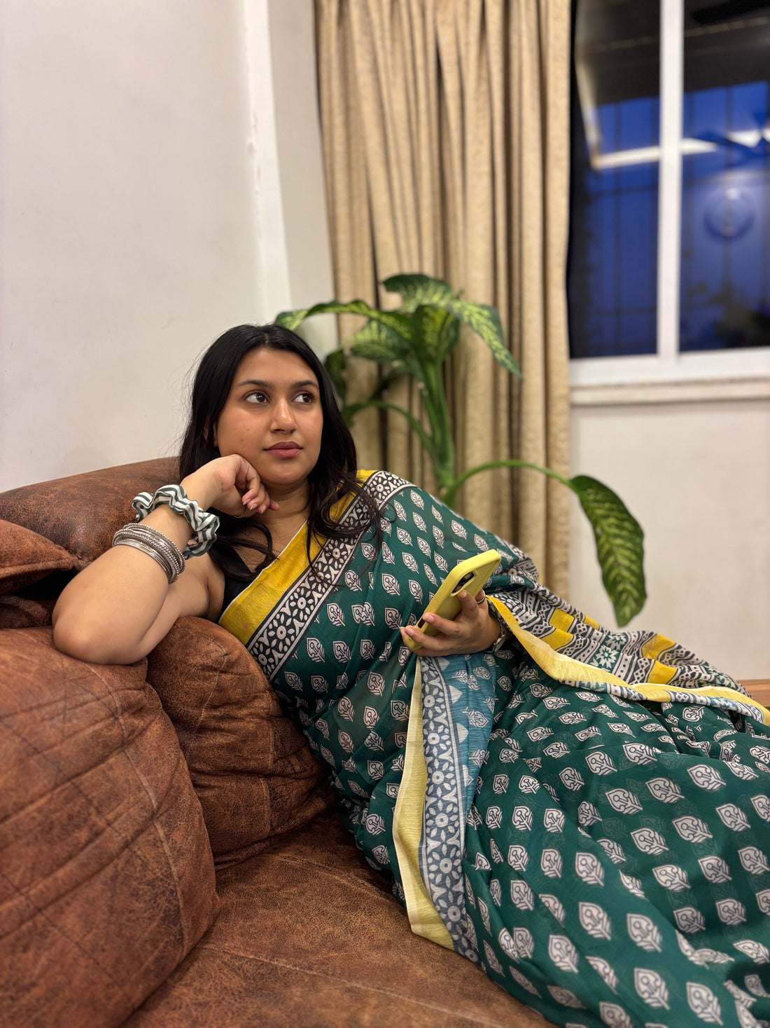 High-quality cotton and linen sarees styled for everyday Indian life