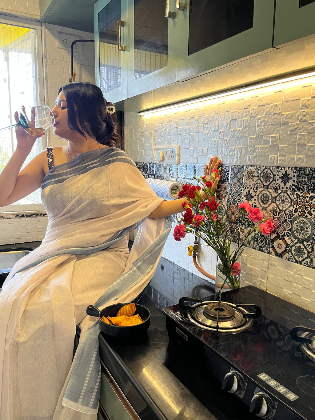 Ivory Calm Saree 😌