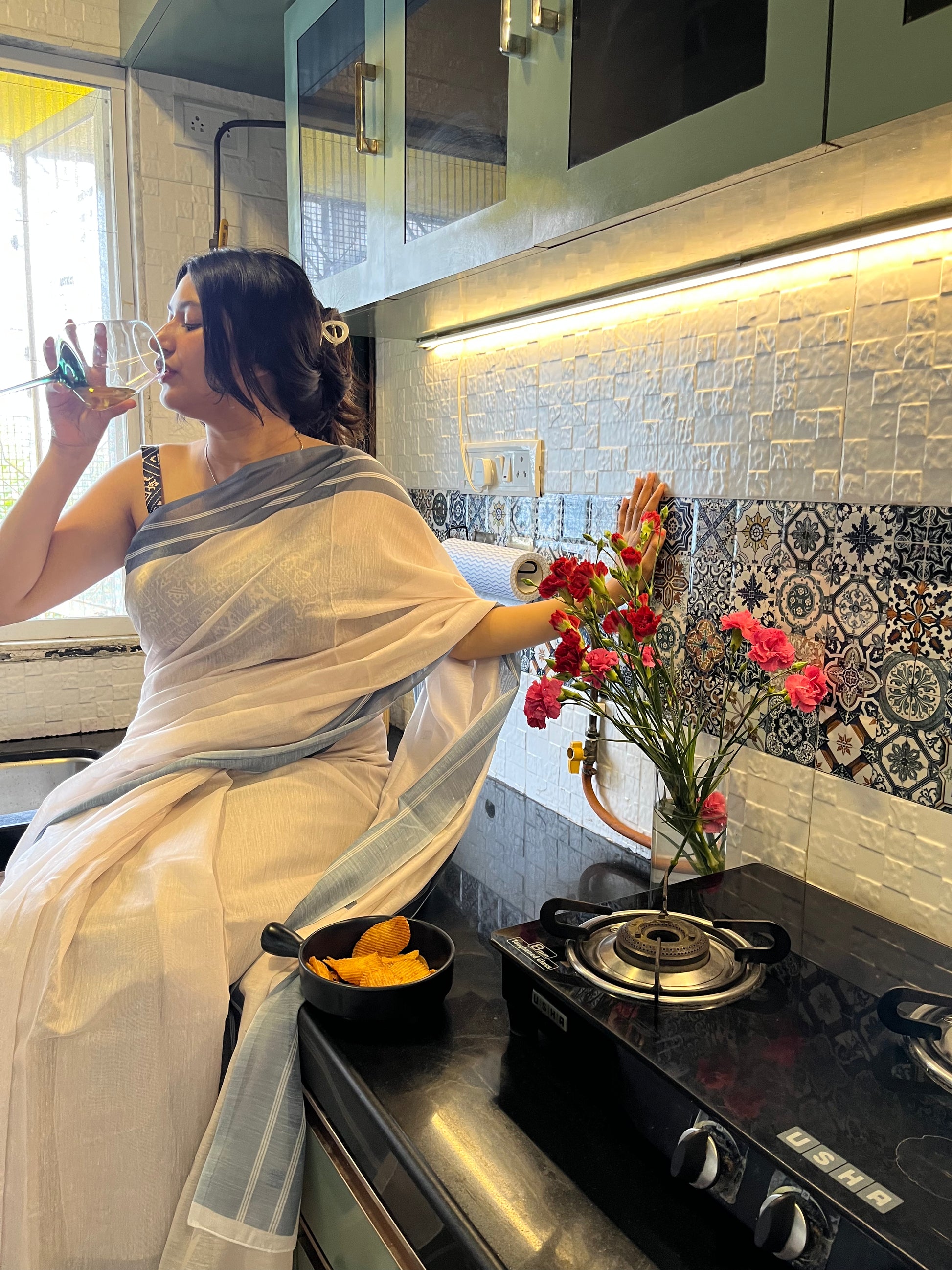 Ivory Calm Saree 😌