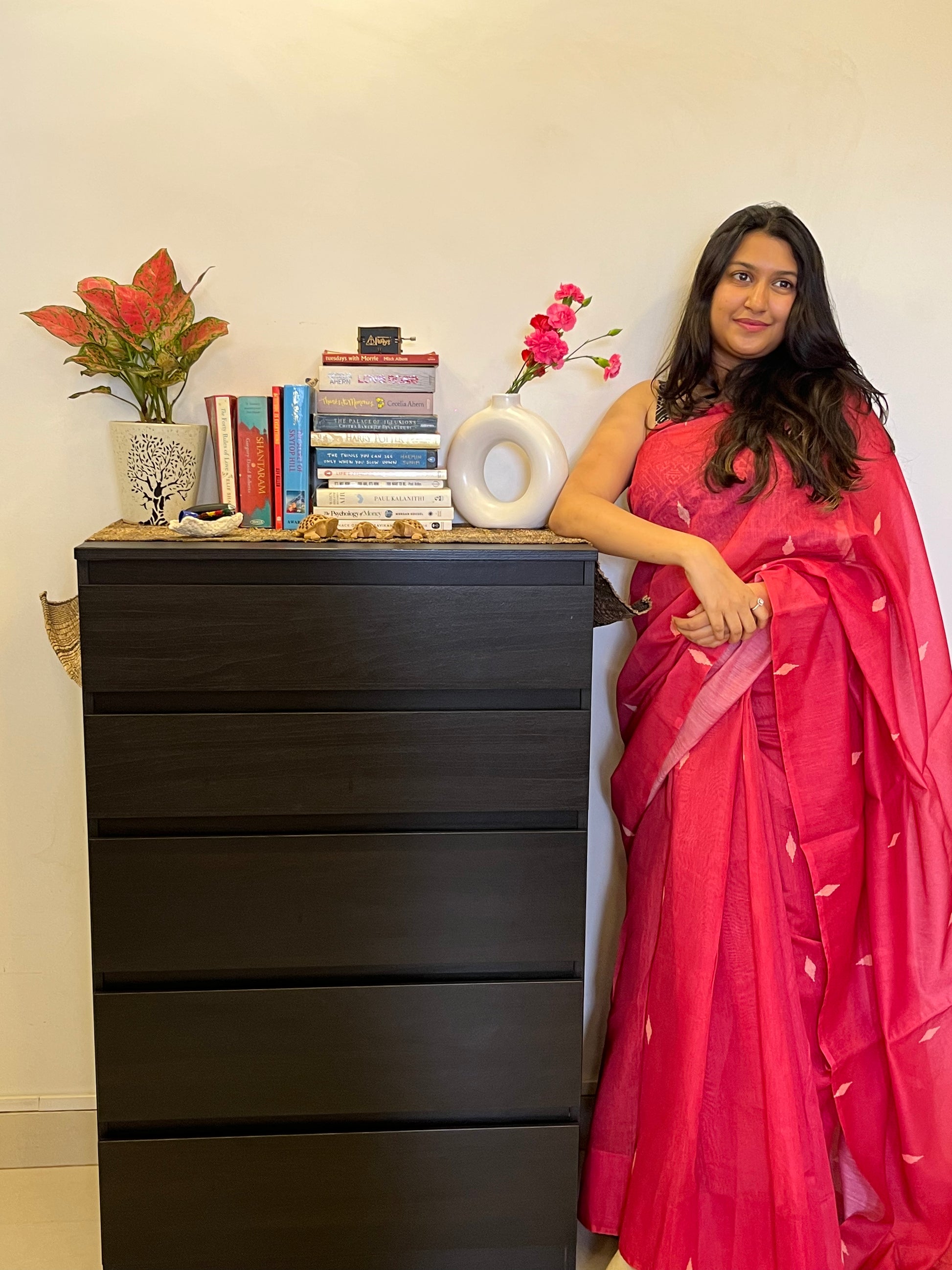 Ruby Bloom Saree 🌸