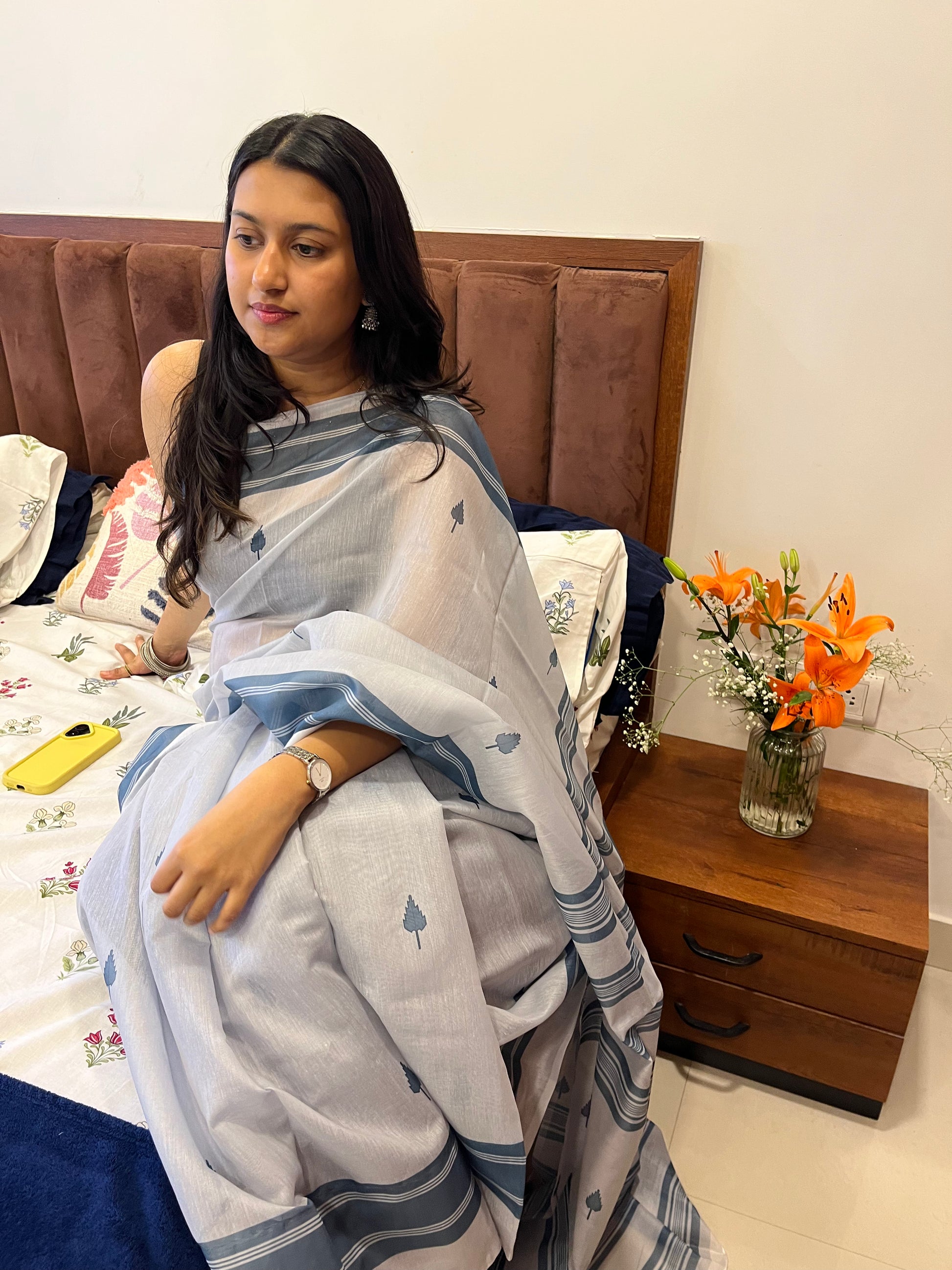 Pine Gray Saree 🌲