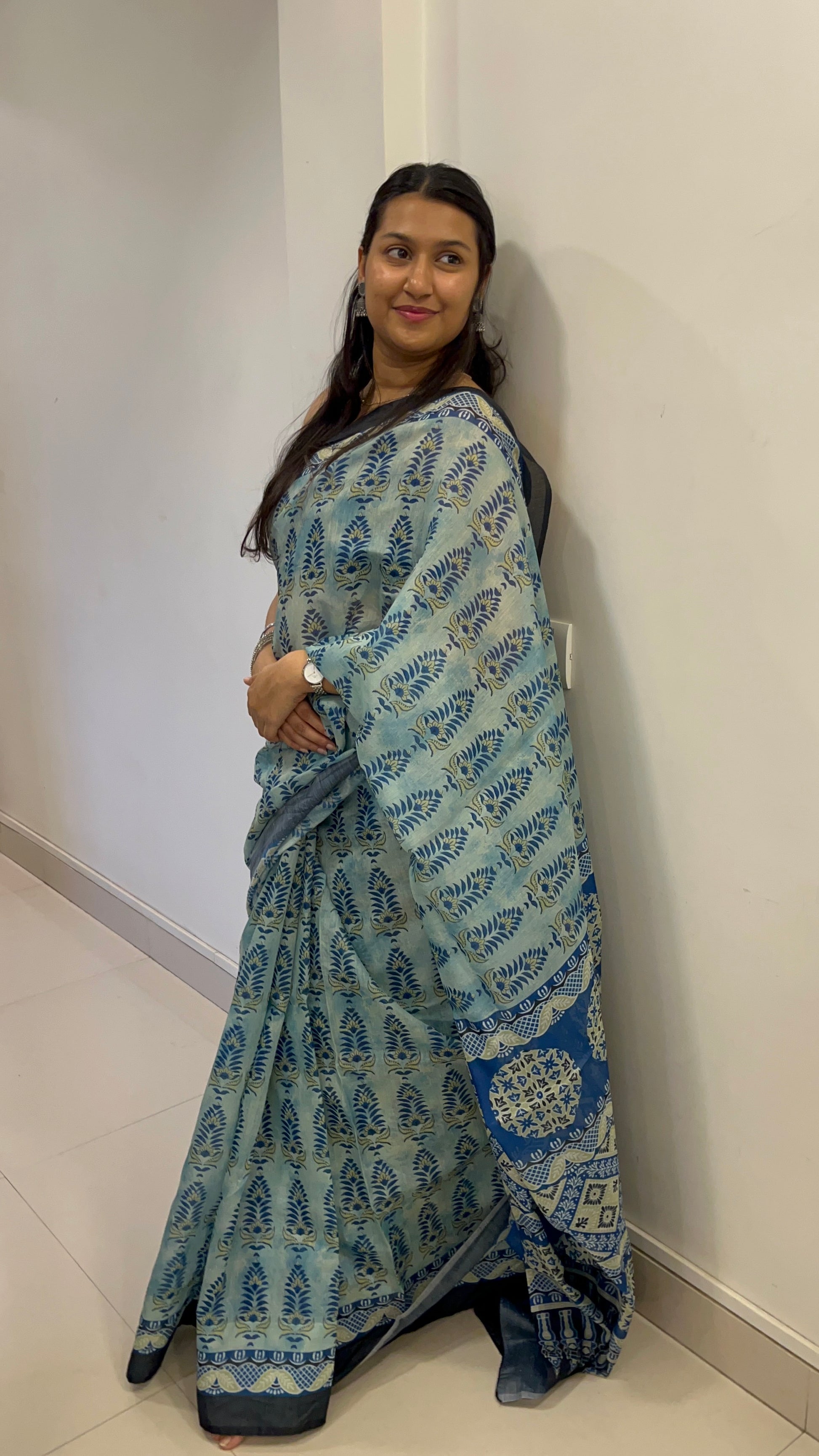 Ice Blue Saree 🧊