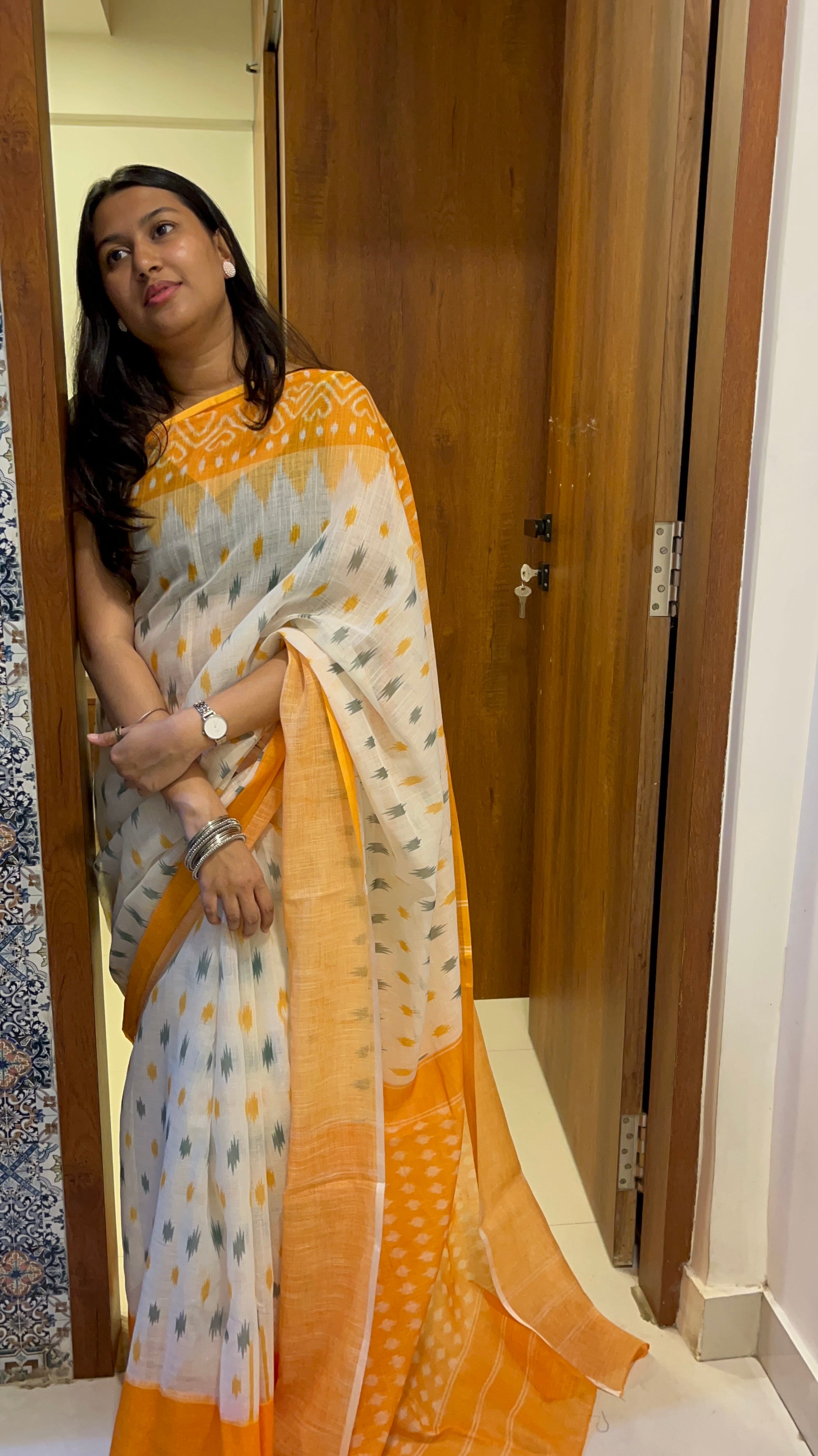 Orange Candy Saree 🍬