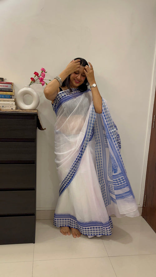 Badal Wala Safed Saree ☁️