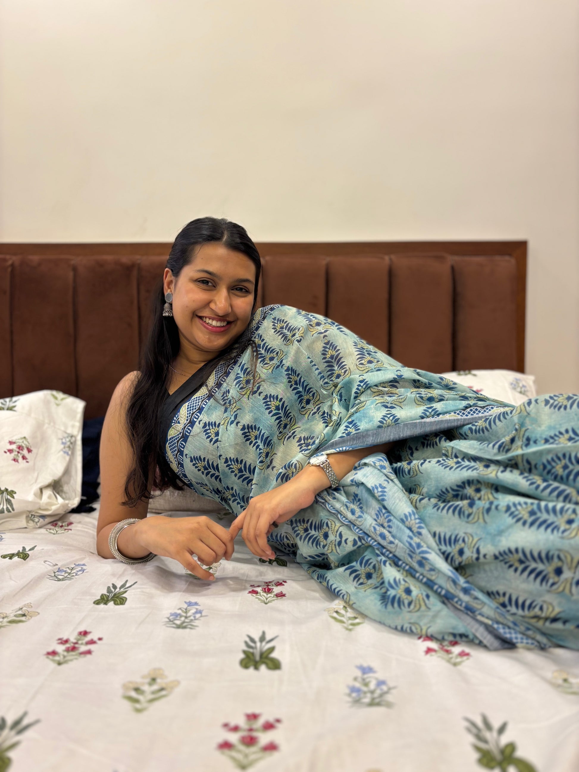 Ice Blue Saree 🧊