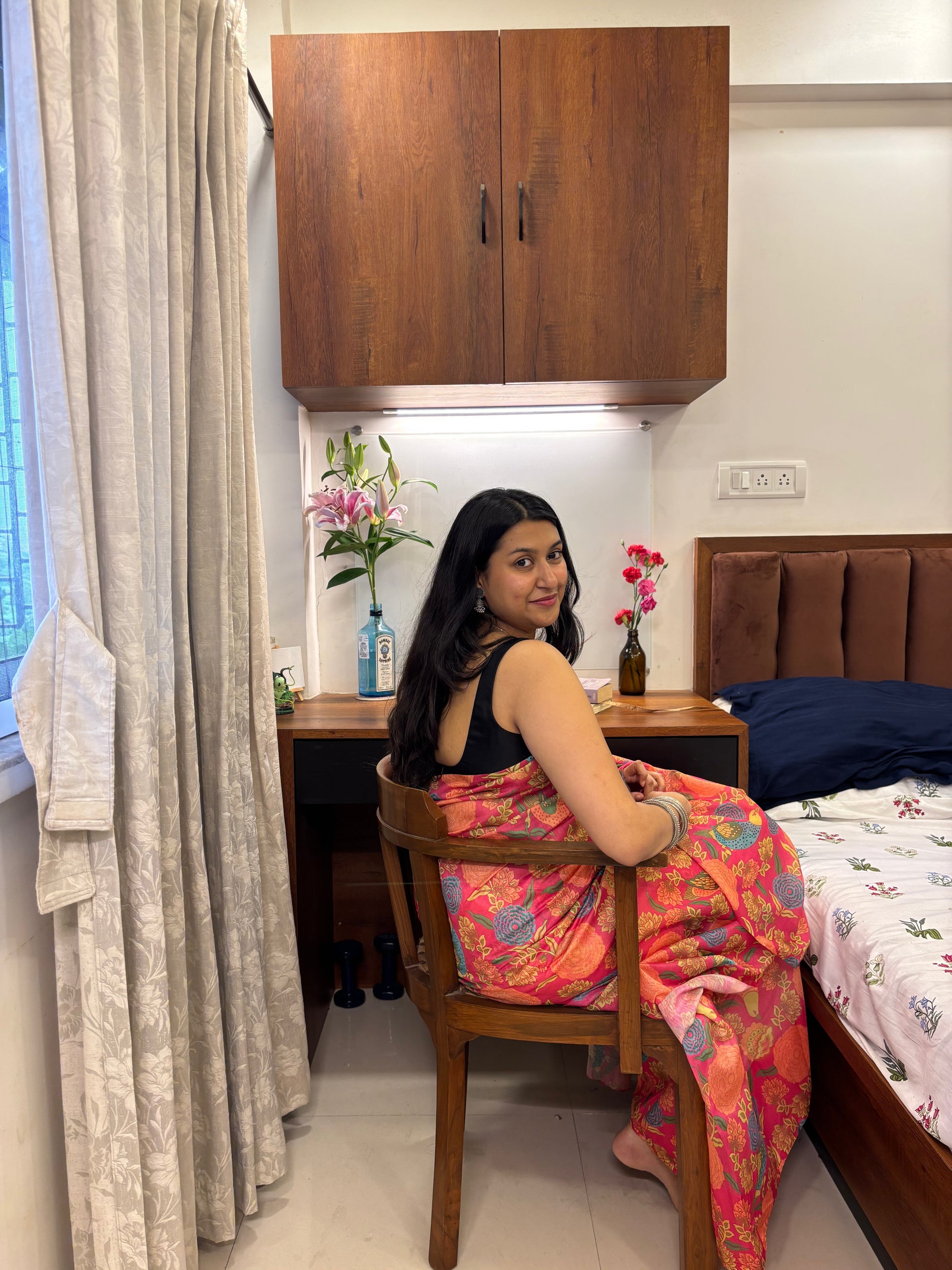 Pink Jungle Saree 🍃