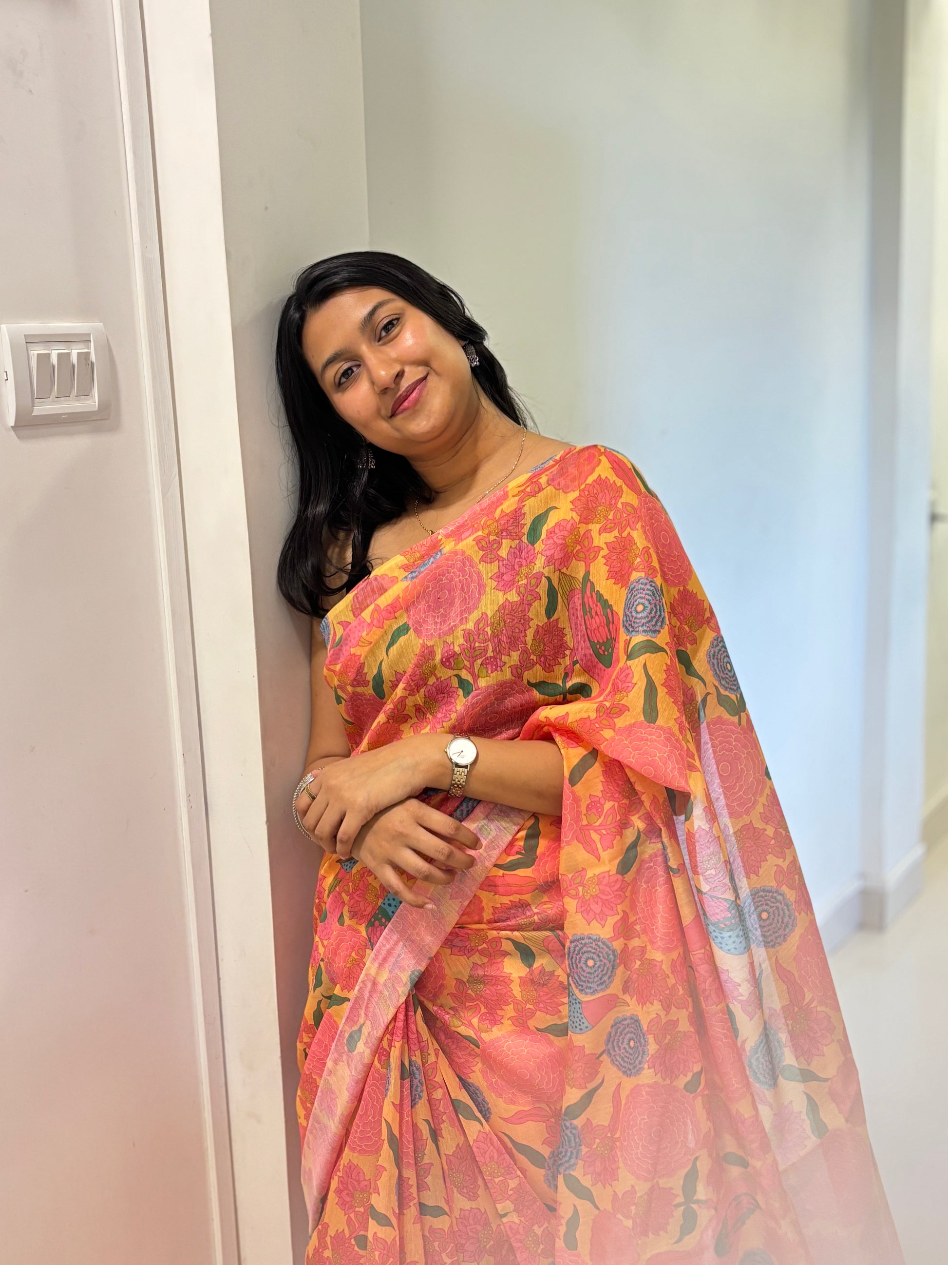 Yellow Jungle Saree 🌲