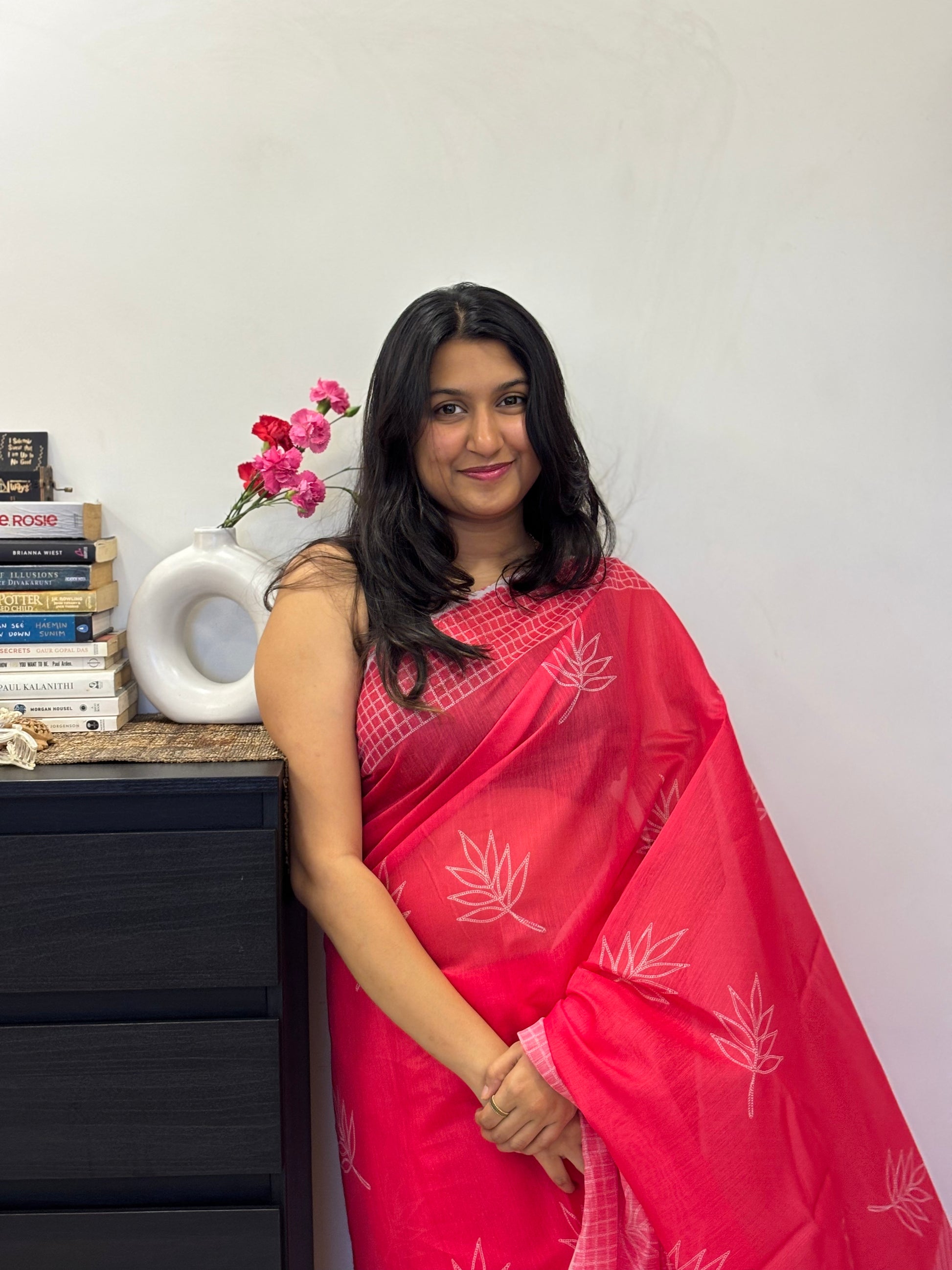 Fuchsia Bloom Saree 🌸