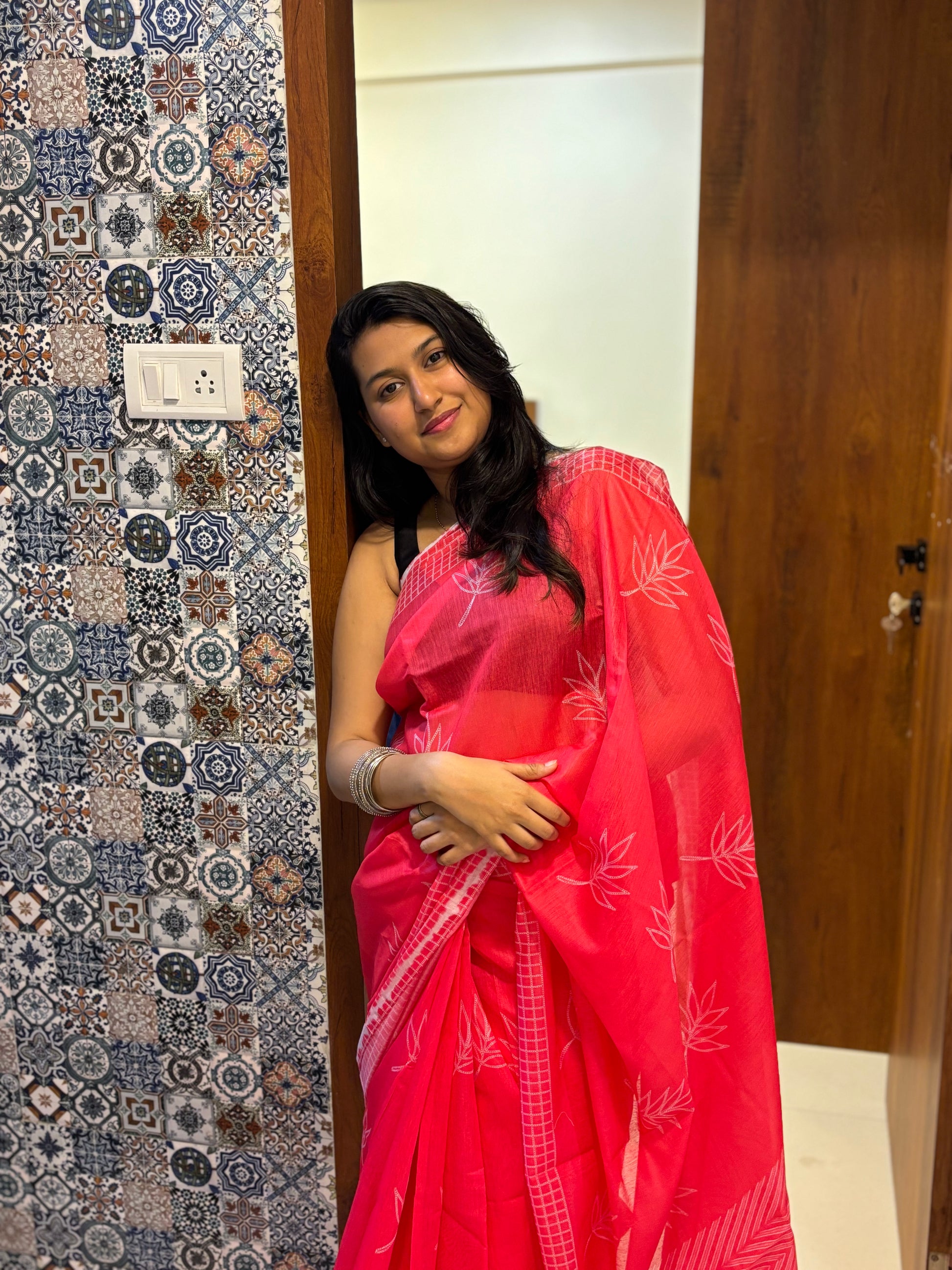 Fuchsia Bloom Saree 🌸