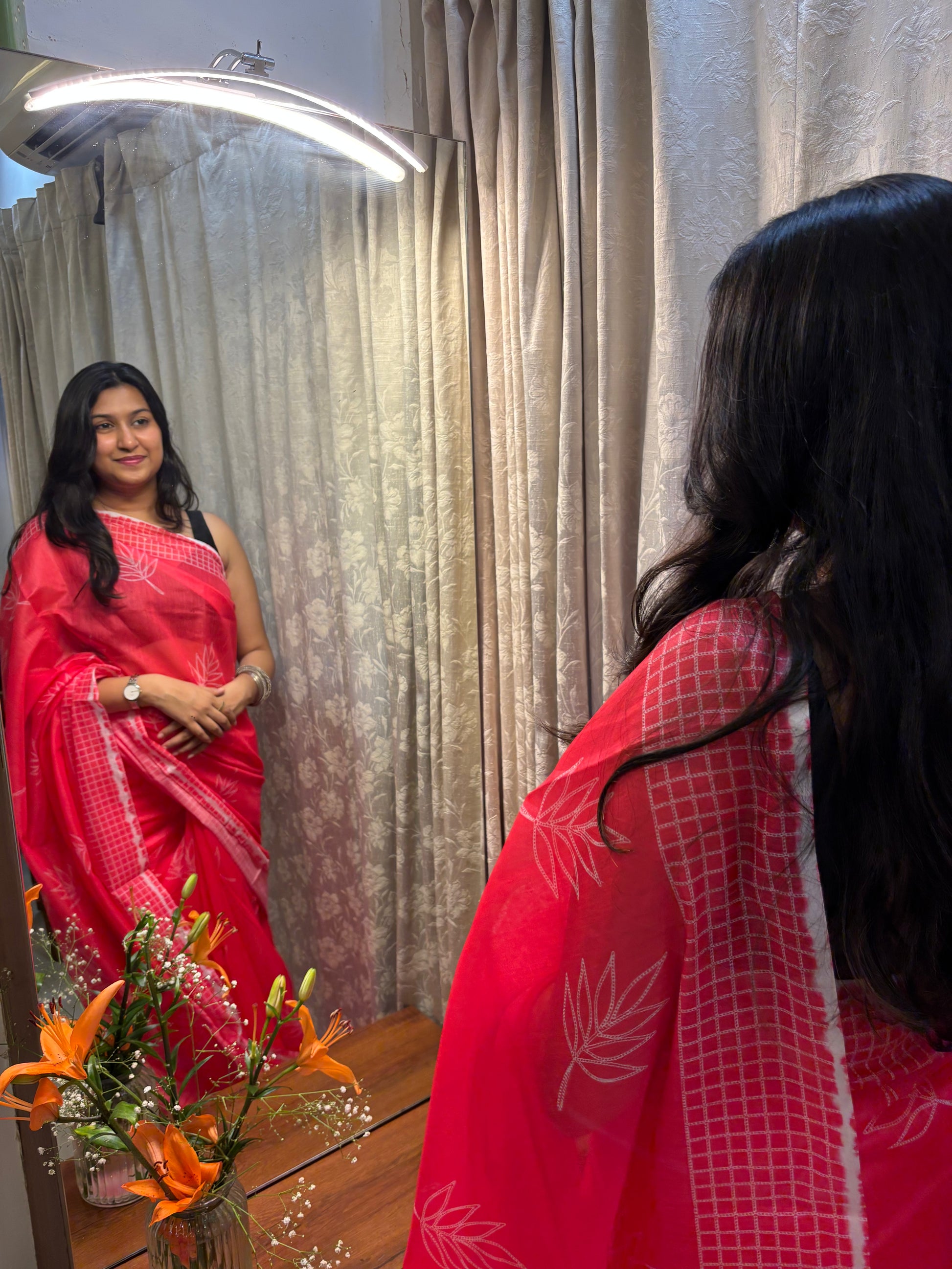 Fuchsia Bloom Saree 🌸