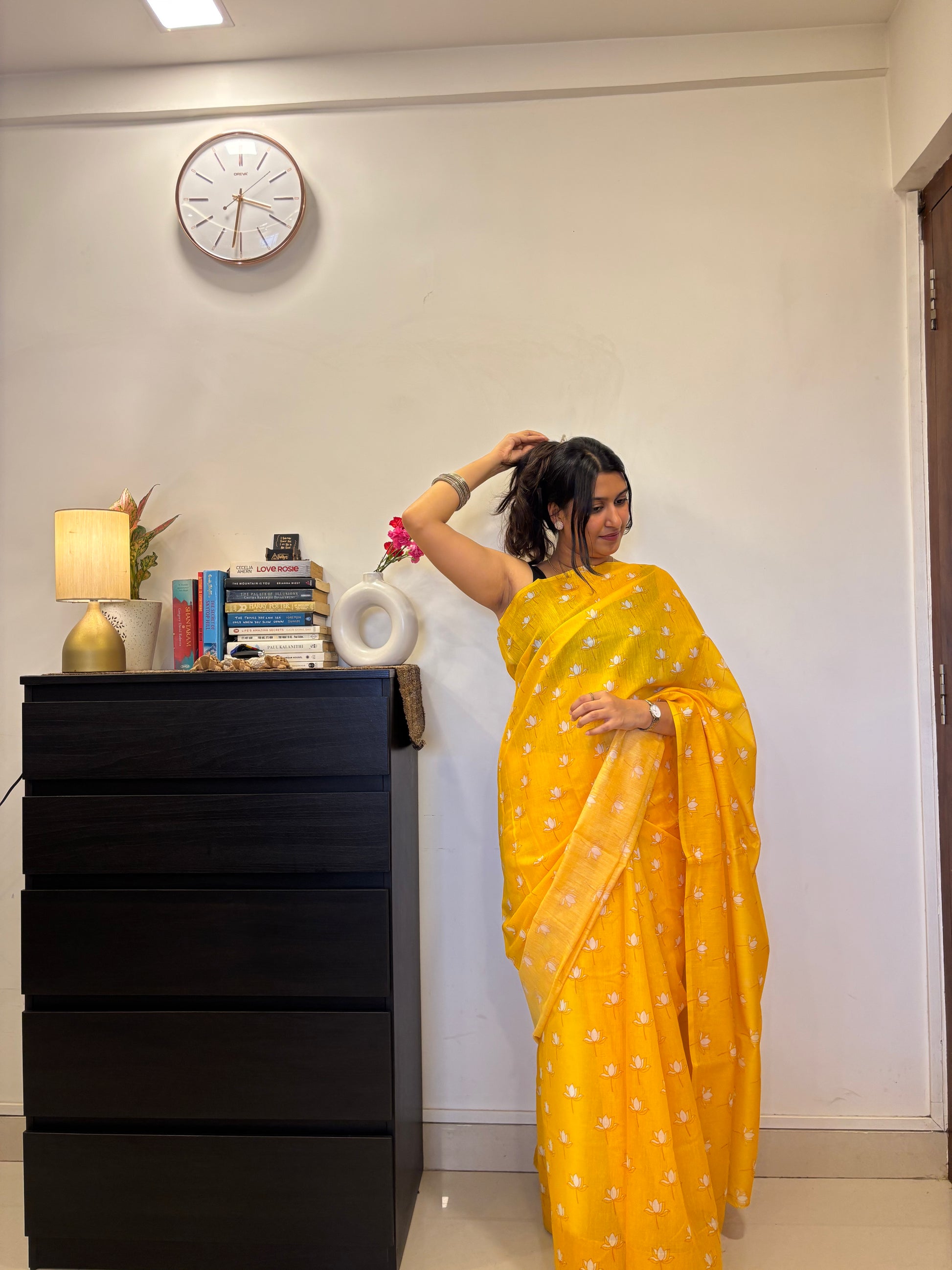 Amber Lotus Saree 💛