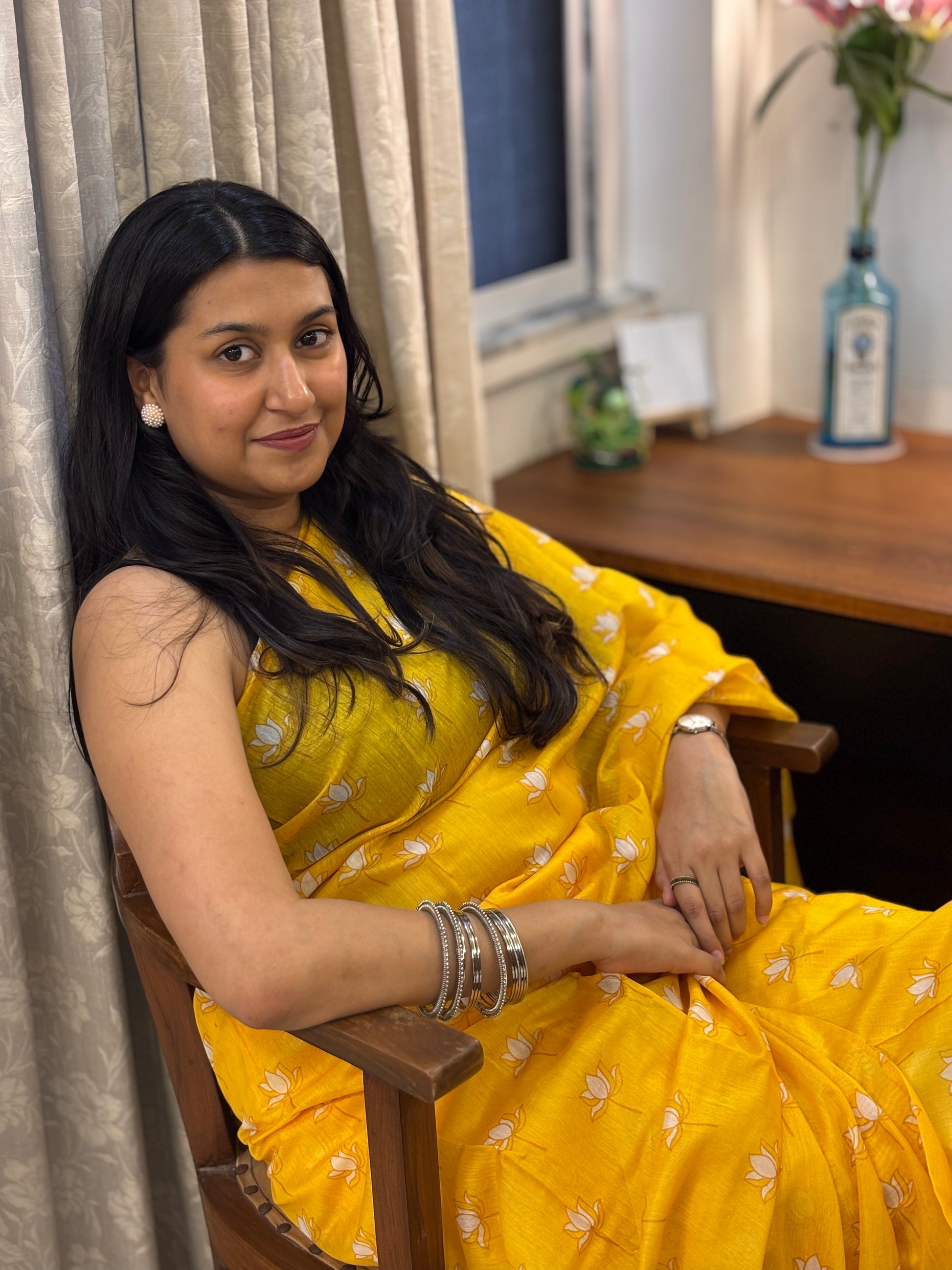 Amber Lotus Saree 💛