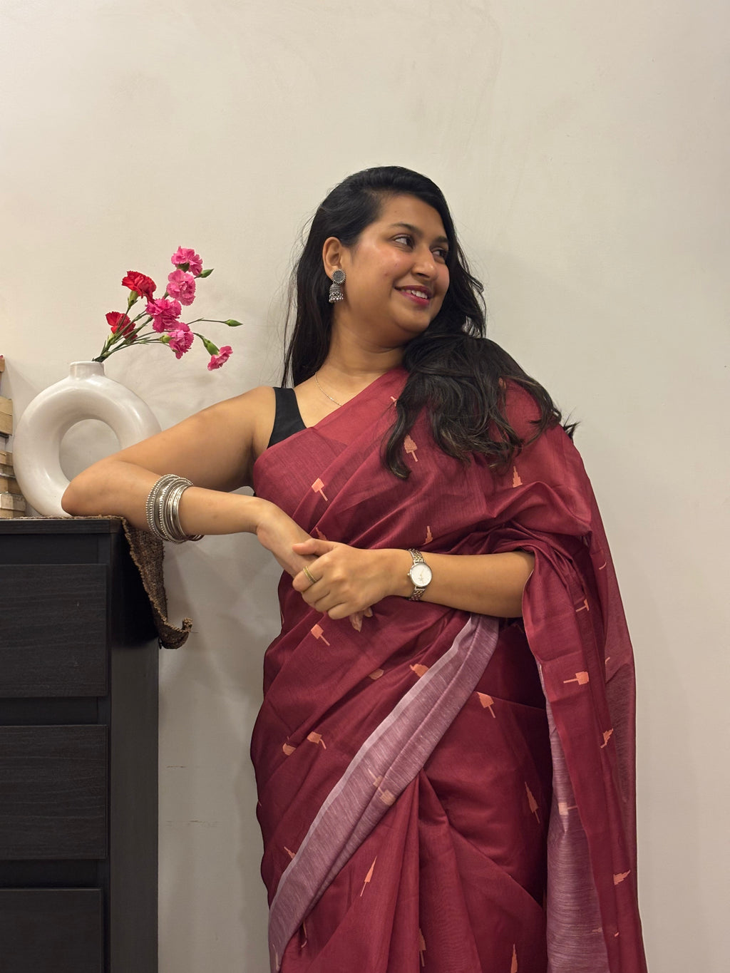 Berry Weave Saree 🍷