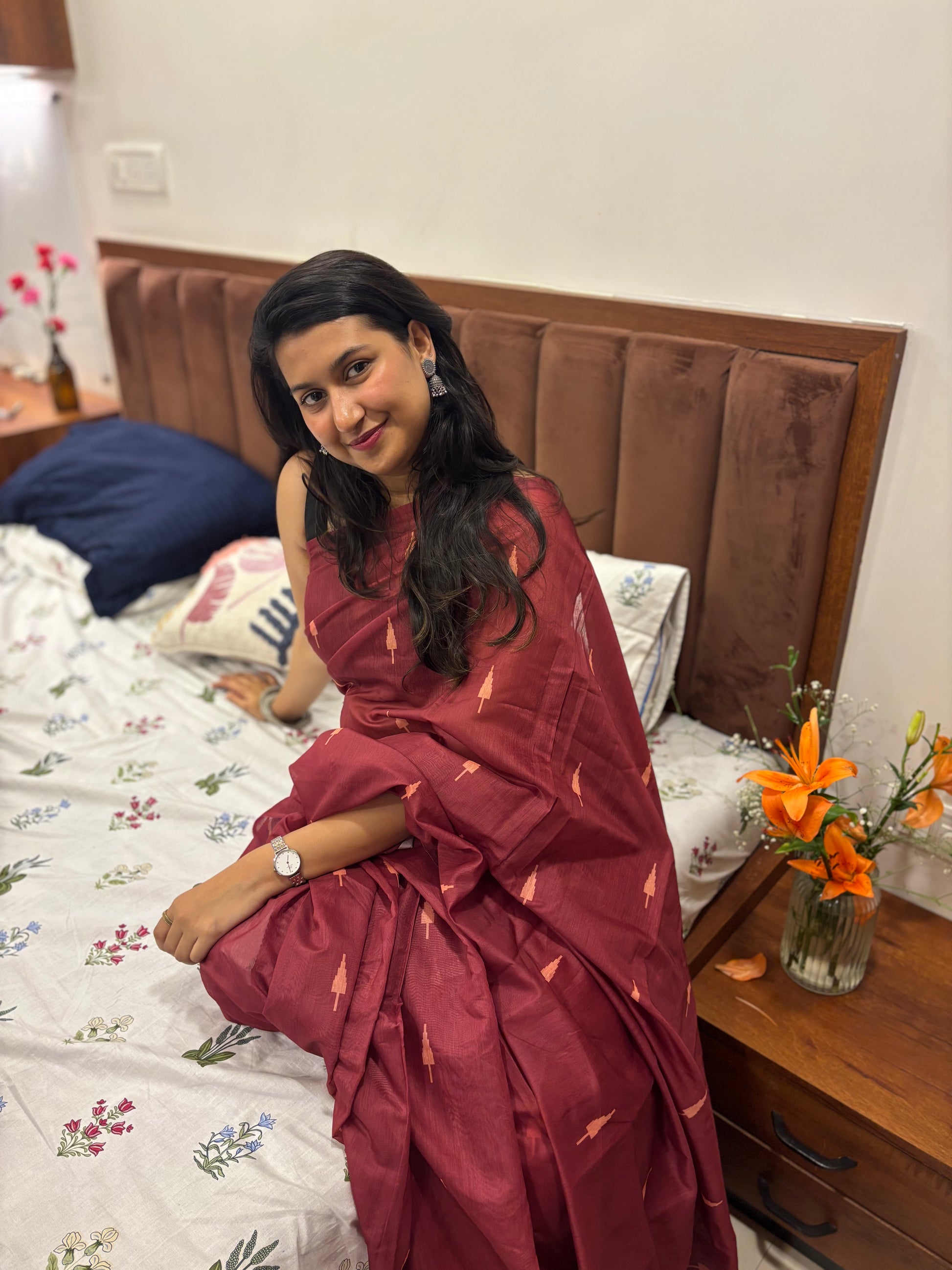 Berry Weave Saree 🍷